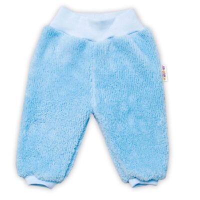 Baby Nellys Dojčenské chlupáčkové tepláčky Cute Bunny - modré