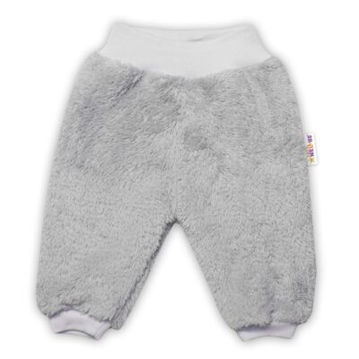 Baby Nellys Dojčenské chlupáčkové tepláčky Cute Bunny - sivé, veľ. 62