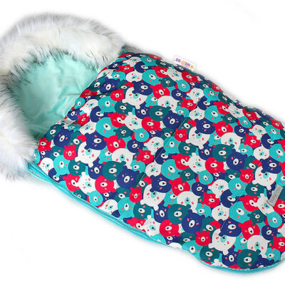 Baby Nellys: Fusak Velvet Winter Lux 105x55 Medvedíky