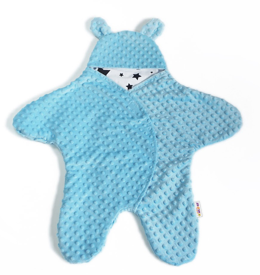 Baby Nellys: Fusak Minky do autosedačky (modrý)