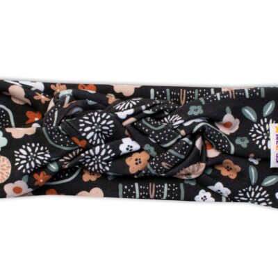 Baby Nellys Hand Made Dvojvrstvová prepletaná čelenka Palouček, grafit