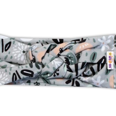 Baby Nellys Hand Made Dvojvrstvová prepletaná čelenka Palouček, mätová