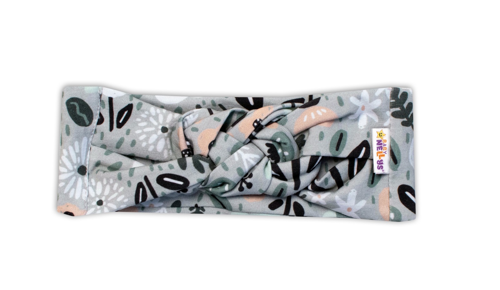 Baby Nellys Hand Made Dvojvrstvová prepletaná čelenka Palouček, mätová, 80/86