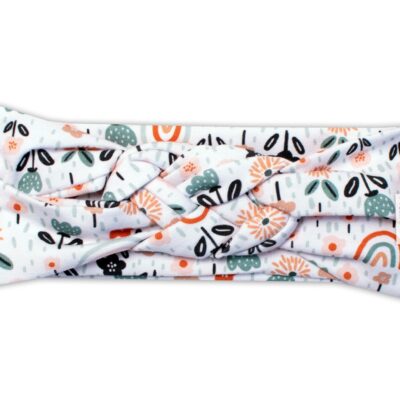 Baby Nellys Hand Made Dvojvrstvová prepletaná čelenka Palouček, smatanová, 92/98