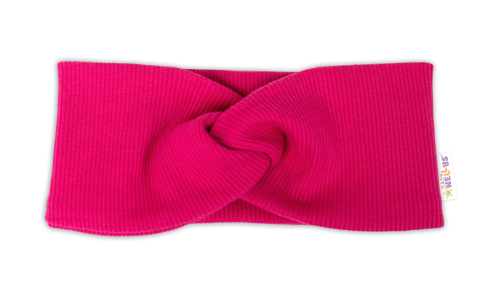 Baby Nellys Hand Made Dvojvrstvová rebrovaná čelenka, malinová