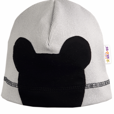 Baby Nellys Jarná čiapka Mouse, sv. sivá, veľ. 4/6 rokov