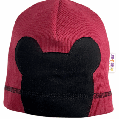 Baby Nellys Jarná čiapka Mouse, vínová, veľ. 98/104
