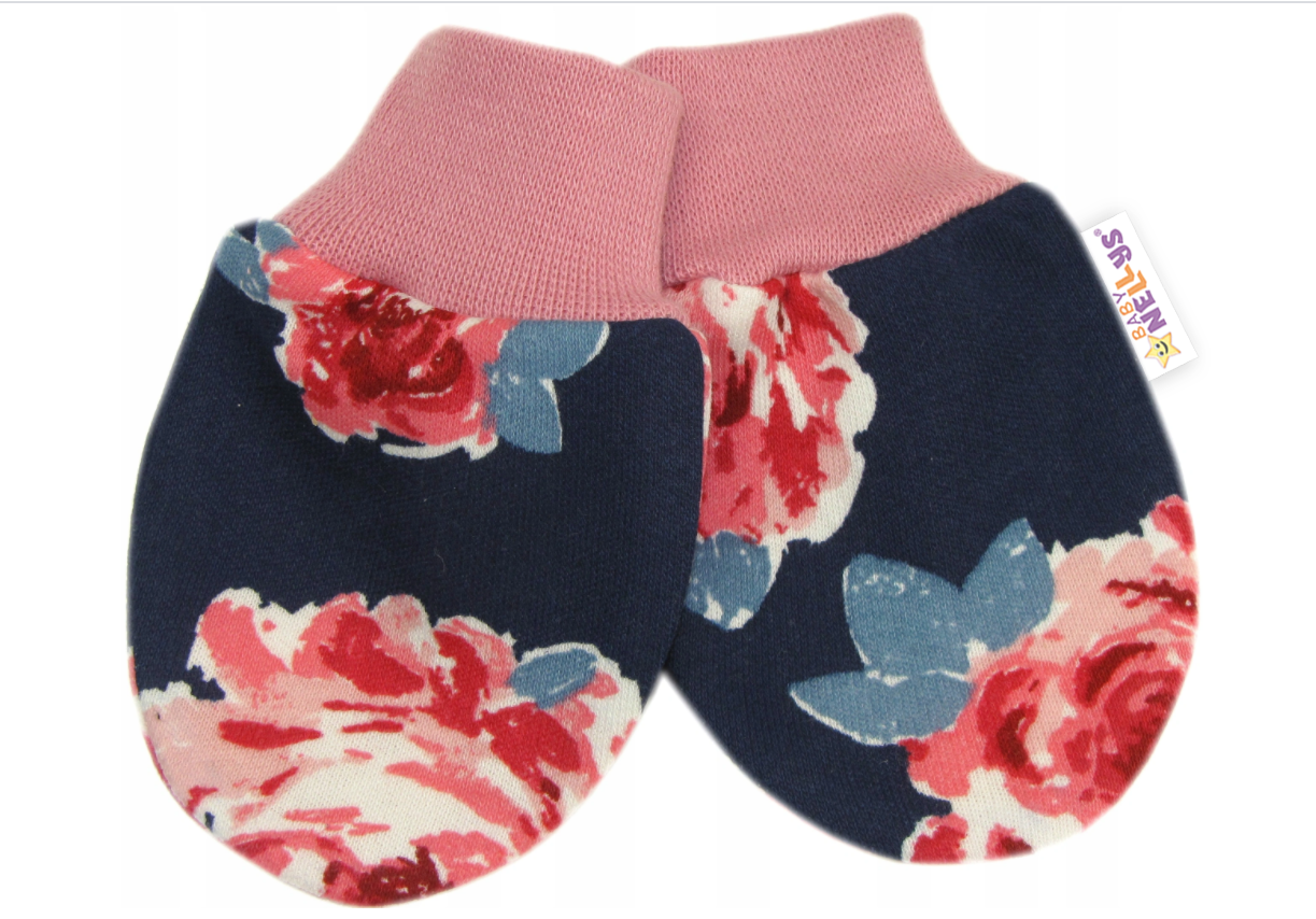 Baby Nellys: Dojčenské rukavičky Ruže (56/62)