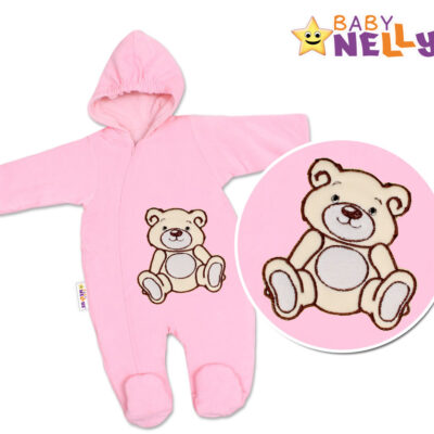 BABY NELLYS Kombinézka/overal Medvedík Teddy - ružová