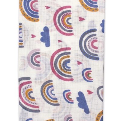 Baby Nellys: Plienka Tetra Premium Dúha (ružovo/modrá)