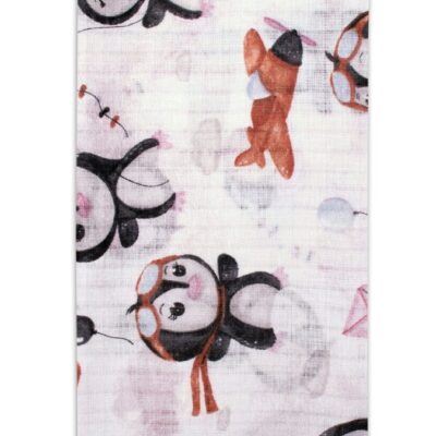 Baby Nellys: Plienka Tetra Premium Tučniaky (ružovo/biela)