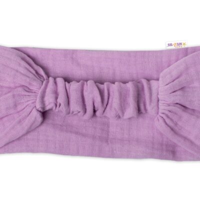 Baby Nellys Ľahká mušelínová čelenka Bandana, lila, veľ. 104/110