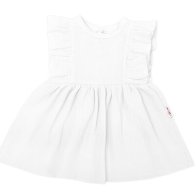 Baby Nellys Ľahké mušelínové šatočky, biele
