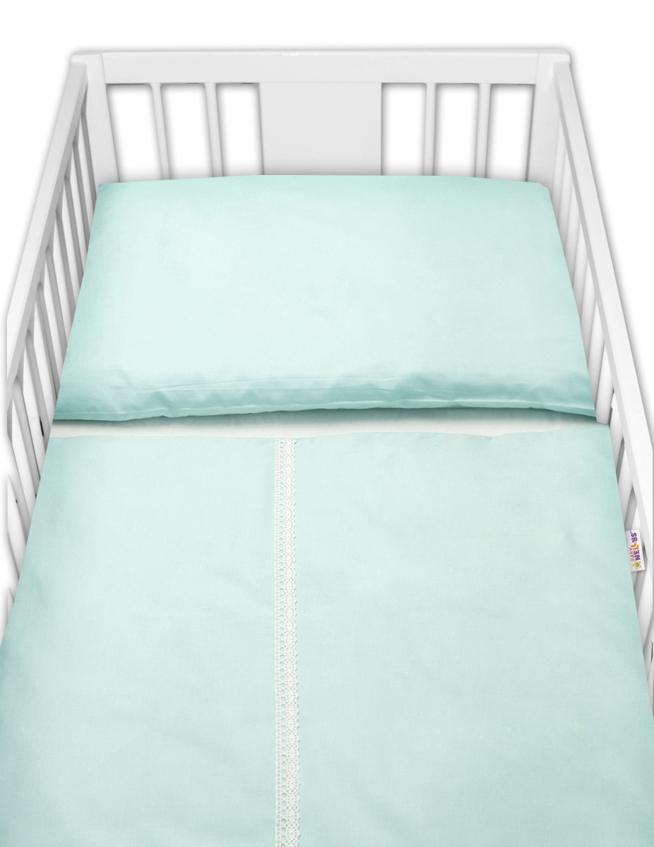 Baby Nellys: 2-dielne obliečky Royal Baby (mätová)