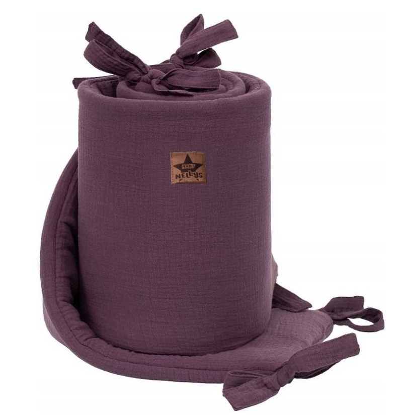 Baby Nellys: Mušelínový mantinel 180x30cm (fialový)