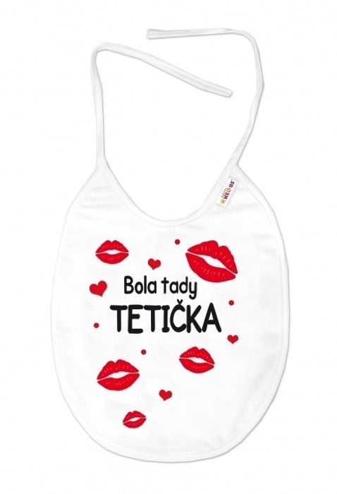 Baby Nellys: Podbradník Bola tady Tetička (biely)