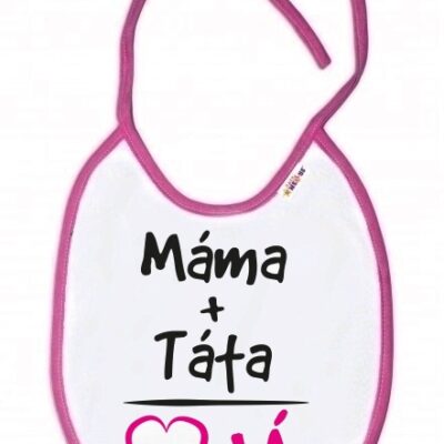 Baby Nellys: Podbradník Mama + Tata (ružový)