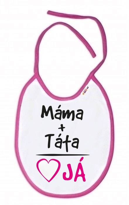 Baby Nellys: Podbradník Mama + Tata (ružový)