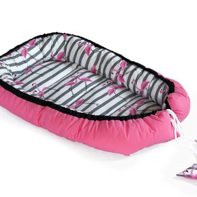 Baby Nellys: Hniezdočko Plameniak (ružovo/čierne)