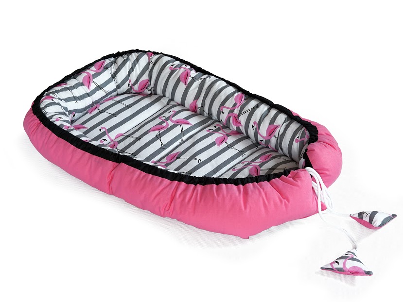 Baby Nellys: Hniezdočko Plameniak (ružovo/čierne)