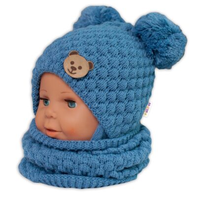Baby Nellys: Pletený nákrčník/komín (modrý)