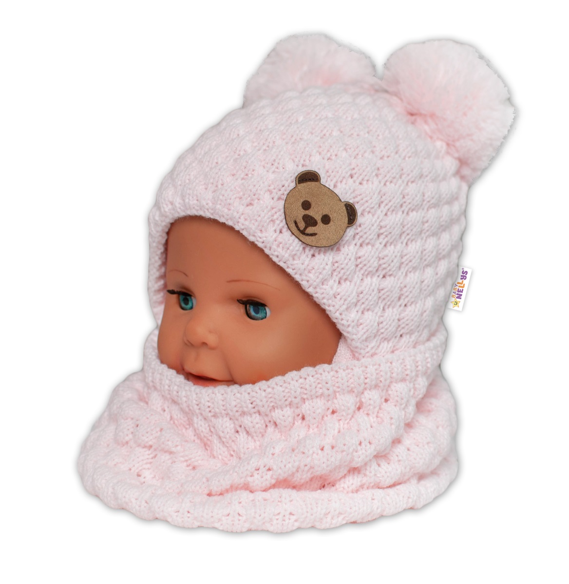 Baby Nellys: Pletený nákrčník/komín (ružový)