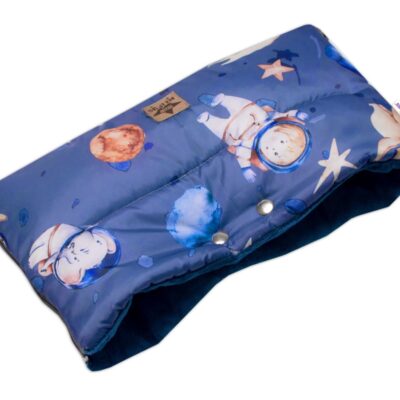 Baby Nellys: Rukávnik PREMIUM Kosmos (sivo/modrý)