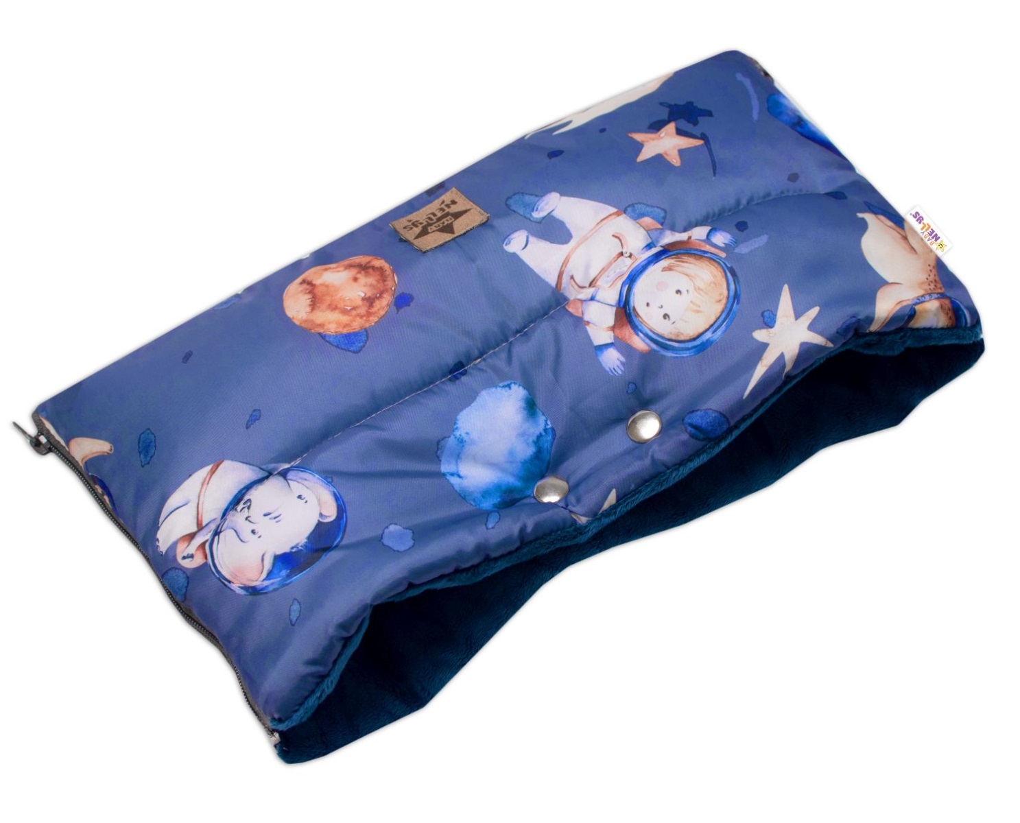 Baby Nellys: Rukávnik PREMIUM Kosmos (sivo/modrý)