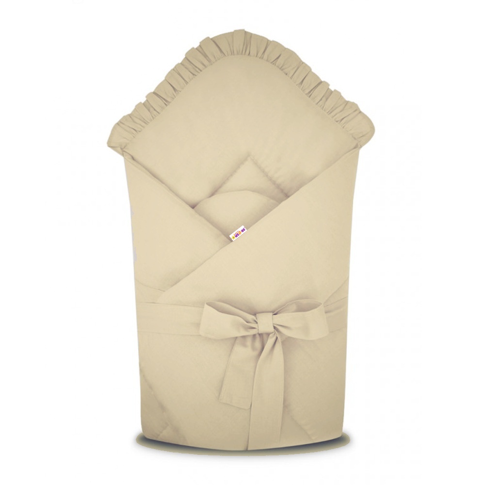 Baby Nellys Rýchlozavinovačka s volánikom a stuhou - Royal - béžová