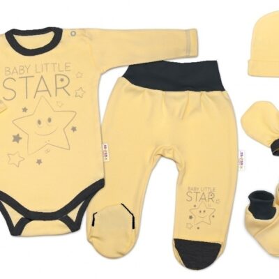 Baby Nellys Súpravička do pôrodnice Baby Little Star - žltá, veľ. 62