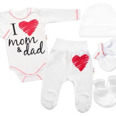 Baby Nellys Súpravička do pôrodnice I love mom & dad, veľ. 62, uni