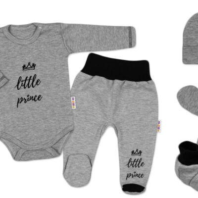 Baby Nellys Súpravička do pôrodnice Princ - sivá