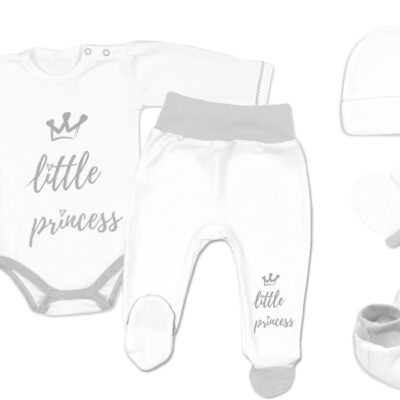 Baby Nellys Súpravička do pôrodnice Princess - biela, vel. 62