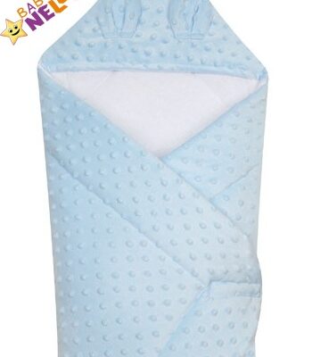 Baby Nellys: Zavinovačka s kapucňou Mink (modrá)