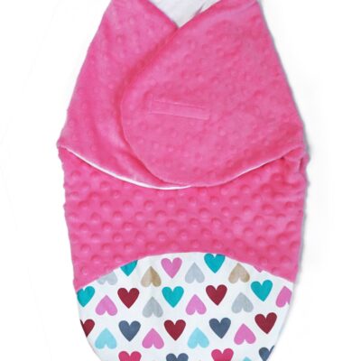 Baby Nellys: Zavinovačka Minky Srdiečka (ružová)