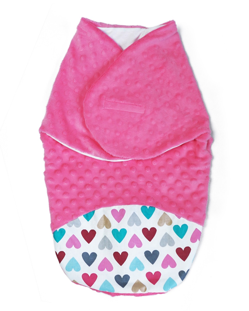 Baby Nellys: Zavinovačka Minky Srdiečka (ružová)