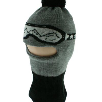 Baby Nellys: Zimná kukla s bambuľou (sivá okuliare)