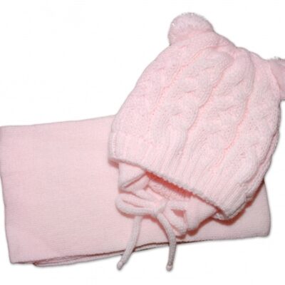 BABY NELLYS: Zimná čiapka TEDDY (sv. ružová, 62/68)