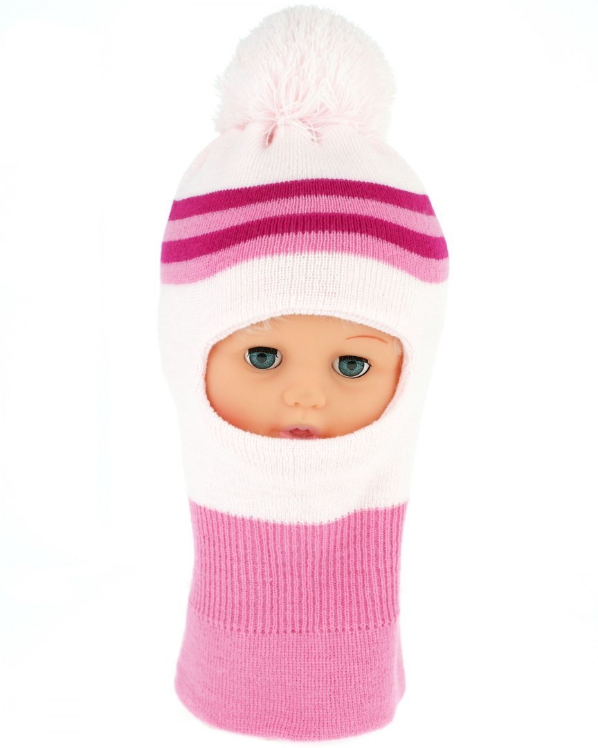 Baby Nellys: Zimná kukla s bambuľou (sv. ružová)