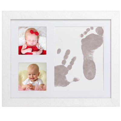 Baby odtlačok v drevenom rámčeku, trojrámček Magic atrament, darčeková sada pre bábätko