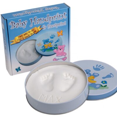 Baby Odtlačok v plechovke, darčeková sada pre chlapčeka, modrá