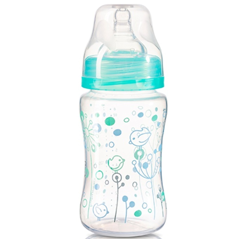 BabyOno Antikoliková fľaštička so širokým hrdlom - mätová