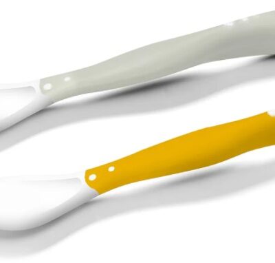 BabyOno: Flexibilné lyžičky 2ks (žltá/sivá)