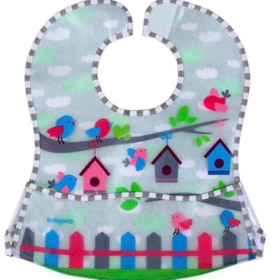 BabyOno: Nepremokavý podbradník Vtáčiky (6m+)