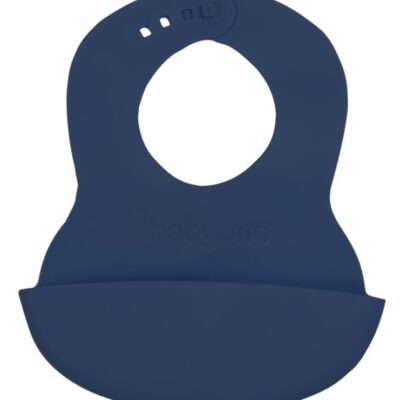 BabyOno: Tmavomodrý silikónový podbradník