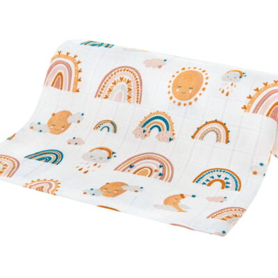Bambusová mini plienka lux, 30x30cm, Dúha
