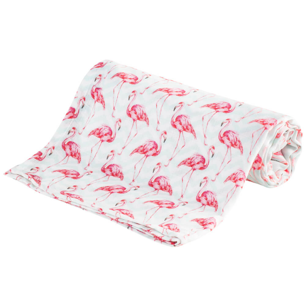 Bambusová mini plienka lux, 30x30cm, Plameniak