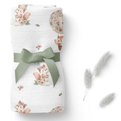 Bambusová plienka 75x75cm, lux, Veveričky