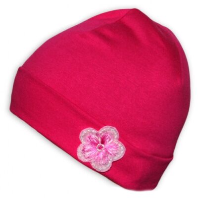 Bavlnená čiapočka Baby Nellys ® - Ružová s kytičkou