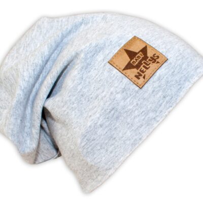 Bavlnená čiapočka Baby Nellys ® - sivý melír, vel. 92/98